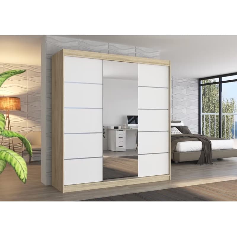 ArtAdrk Šatníková skriňa BERGEN  | dub sonoma/biela 200 cm 2