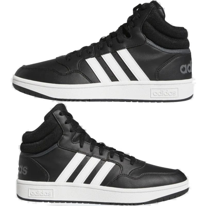 Pánska rekreačná obuv ADIDAS Hoops 3.0 Mid M core black cloud white grey six 4