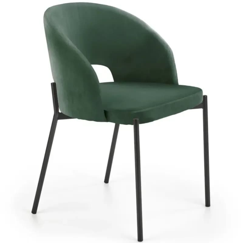 Stolička K455 Velvet/Kov Tmavozelený 1