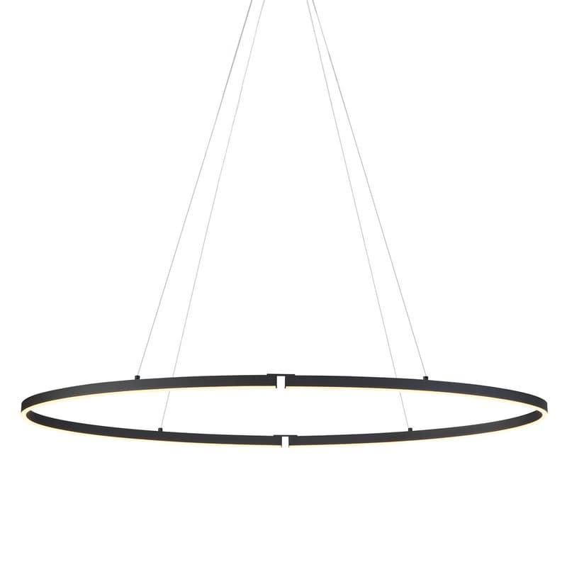 Dizajnové závesné svietidlo čierne oválne 120 cm vrátane LED 3-stupňové stmievateľné - Ovallo