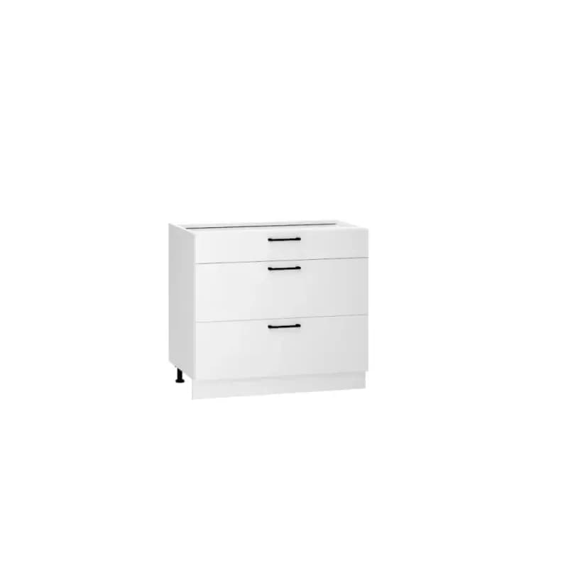 Kuchynská skrinka Denis D90PC S/3 biely satén mat/biela 1