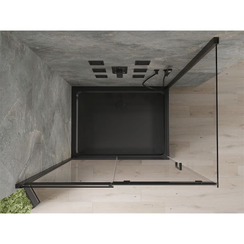 MEXEN/S - Omega sprchovací kút 120x90, transparent, čierna + čierna vanička so sifónom 825-120-090-70-00-4070B 6
