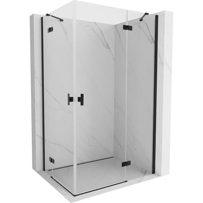 MEXEN/S - Mist H Duo sprchovací kút dvere krídlové 80 x 85, transparent, čierna 8A5-080L-085P-70-00