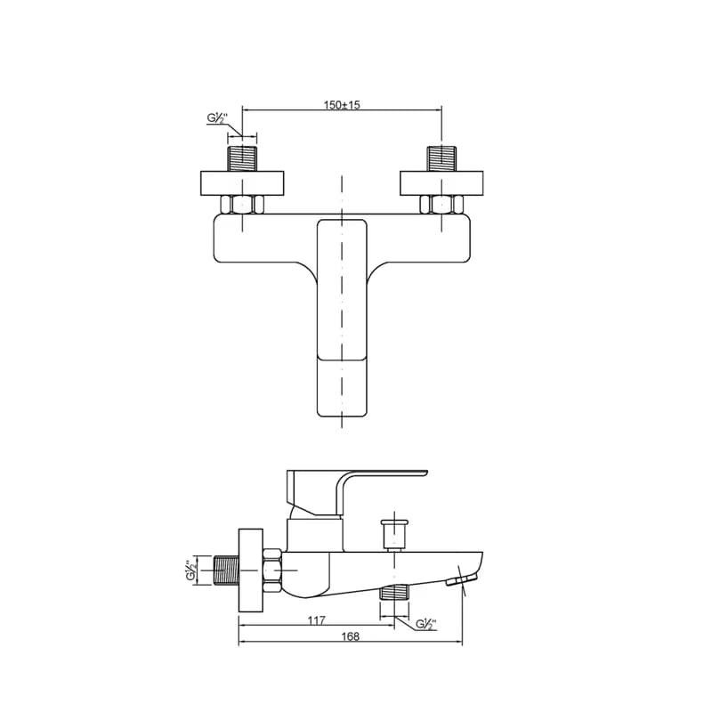 INVENA - Vaňová batéria NYKS chróm BW-28-001-S 3