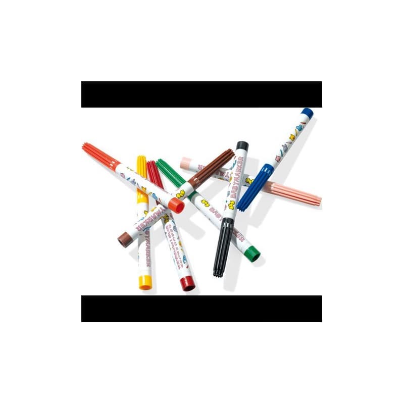 SES Creative My First Baby Markers zvýrazňovač 8 kusov Guličkové zakončenie Čierna, Modrá, Hnedá, Zelená, Oranžová, Ružová, Červená, Žltá 1