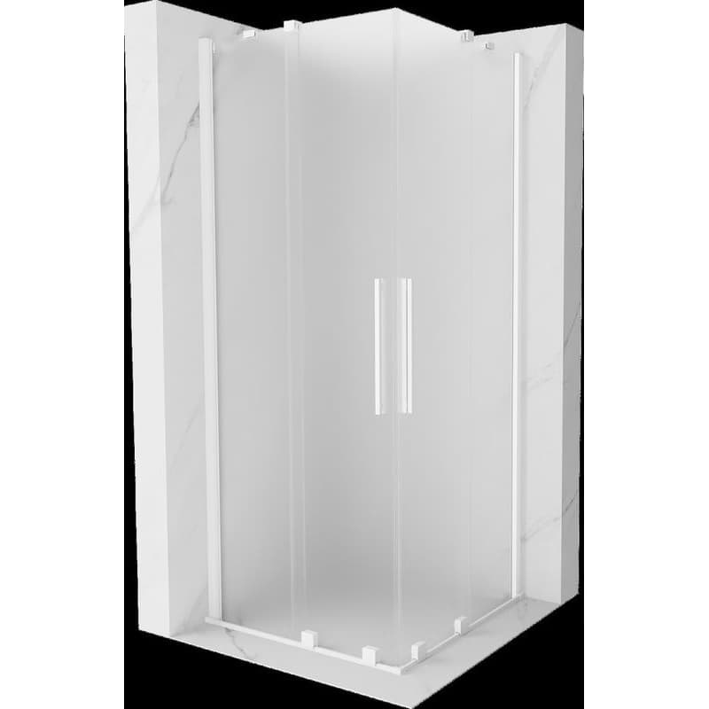 MEXEN/S - Velar Duo sprchovací kút, posuvné dvere 90 x 90, dekor, biela 871-090-090-32-20