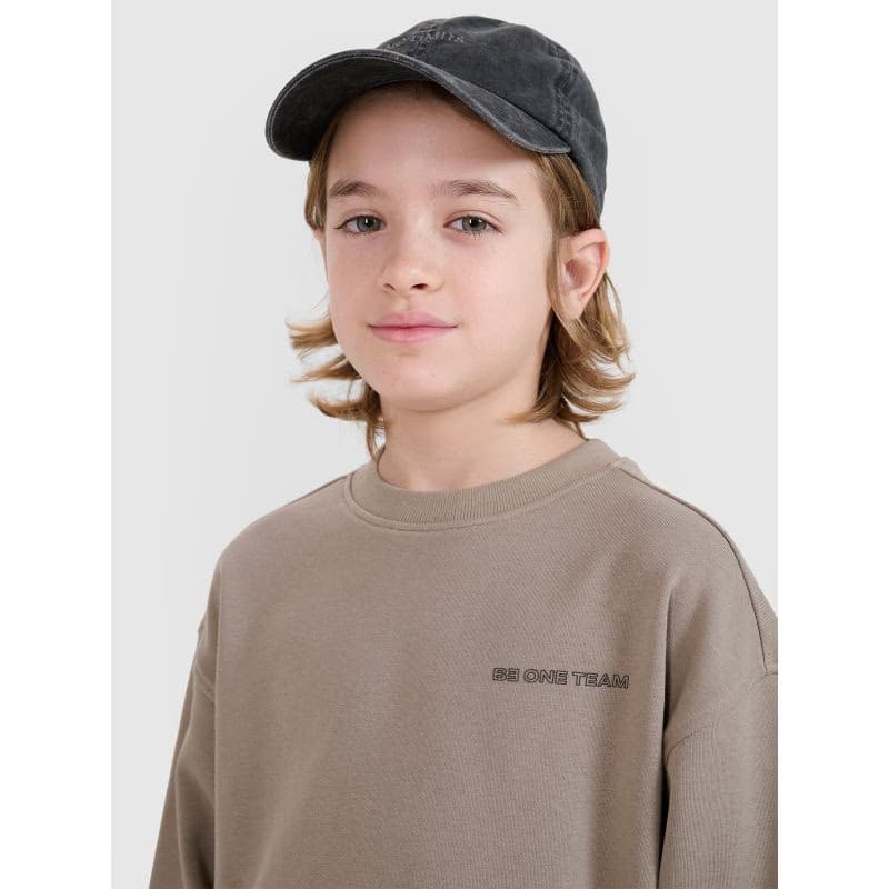 Chlapčenská mikina 4F JUNIOR SWEATSHIRT-JWSS25TSWSM1713-83S-BEIGE 2