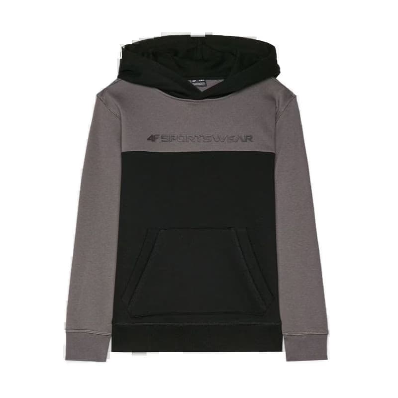 Chlapčenská mikina s kapucňou 4F JUNIOR SWEATSHIRT-JWAW24TSWSM1222-20S-DEEP BLACK 5