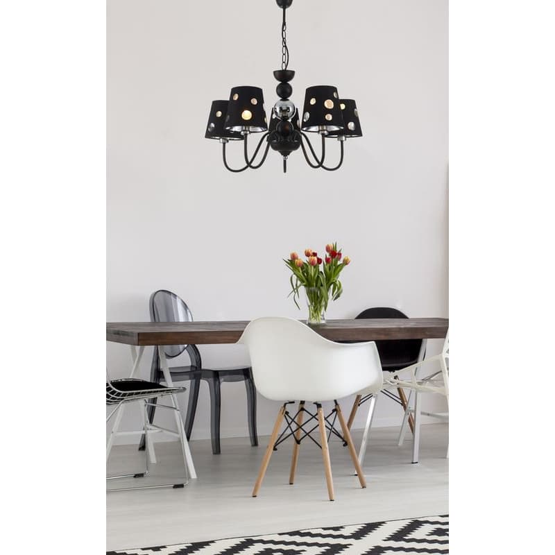 Čierna závesná lampa 5xE14 Batley Ledea