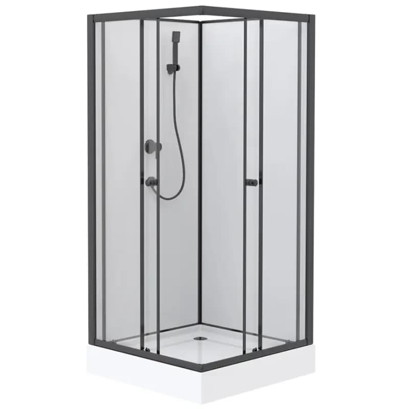 Sprchový box štvorcový Elize 90x90x200 čierny 1