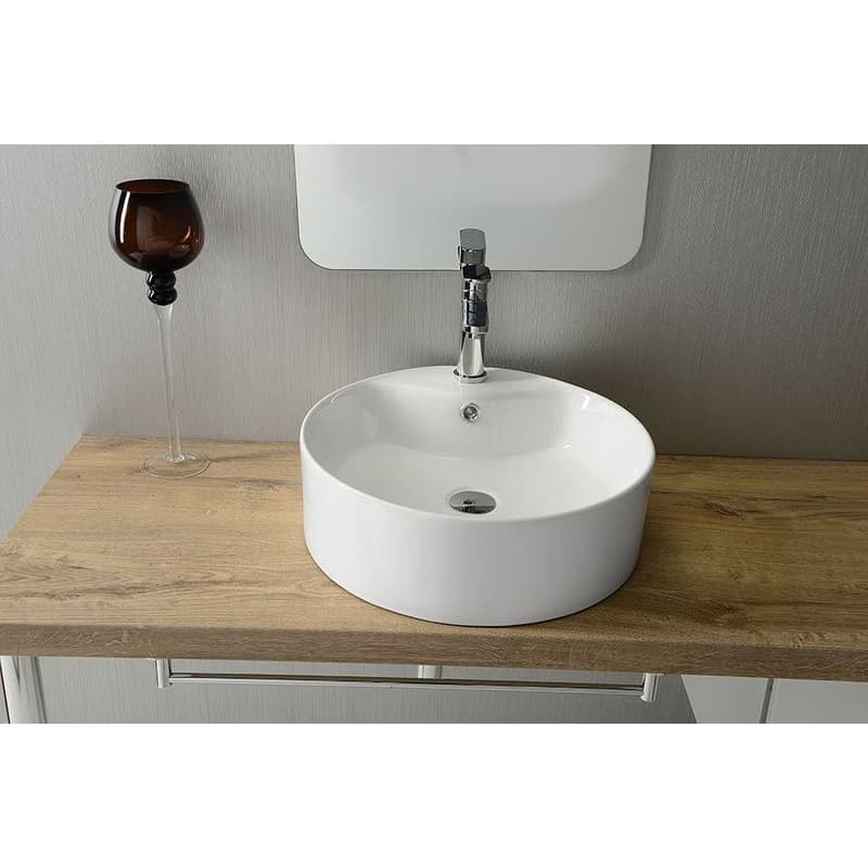 SAPHO - YAKARTA keramické umývadlo na dosku, priemer 46cm, biela BH7021 2