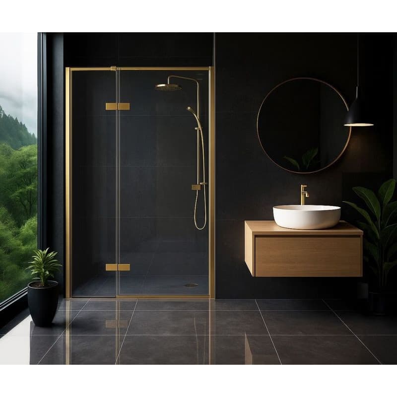 REA/S - Sprchové dvere Atlas 80 Brush Gold vpravo KPL-K4673 4