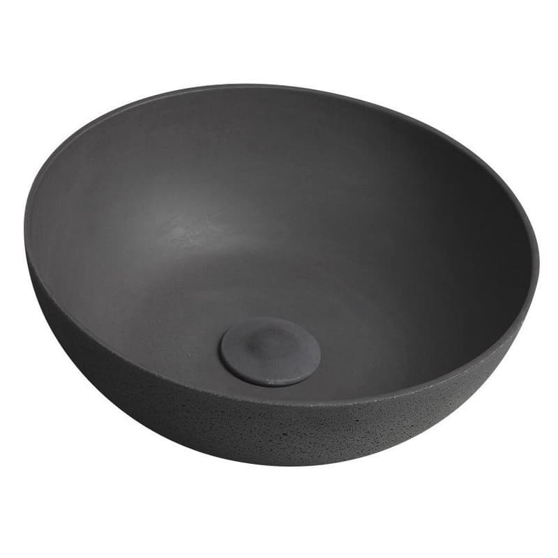 SAPHO - FORMIGO betónové umývadlo na dosku, priemer 39cm, antracit mat FG316