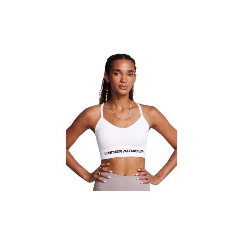 Dámska tréningová športová podprsenka UNDER ARMOUR Vanish Seamless Low Bra-WHT