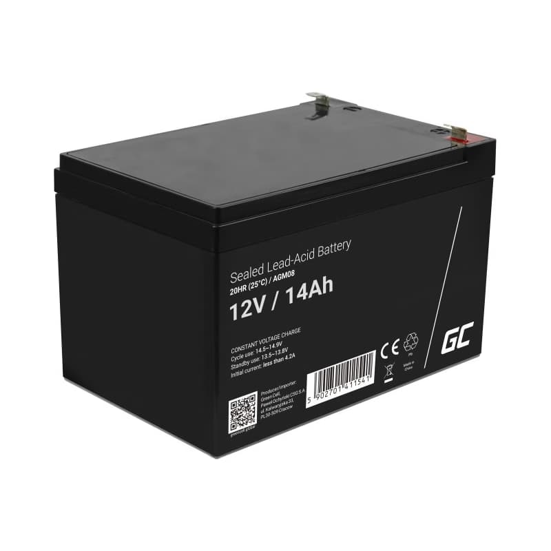 AGM batéria Green Cell 12V 14Ah pre UPS, hračky, traktor, kosačku, bicykel 1