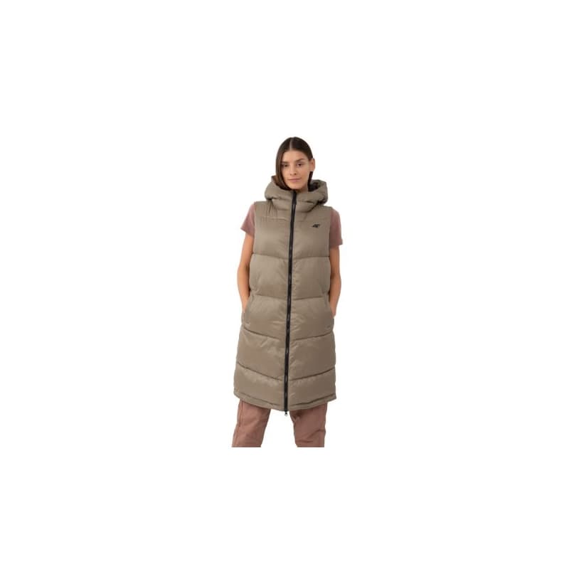 Dámska vesta 4F VEST-AW23TVESF074-82S-LIGHT BROWN