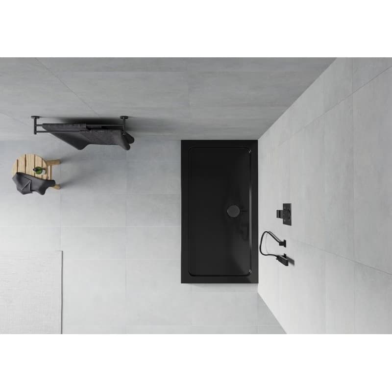 MEXEN/S - Flat sprchová vanička obdĺžniková slim 130 x 70, čierna + čierny sifón 40707013B 3