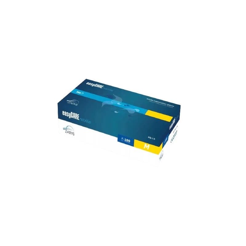 Rukavice nitril. nepúdr. easyCARE veľ. M modré 100ks 1