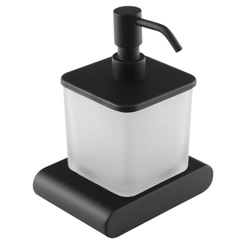 SAPHO - FLORI dávkovač mydla 300ml, mliečne sklo, čierna mat RF019/15 1