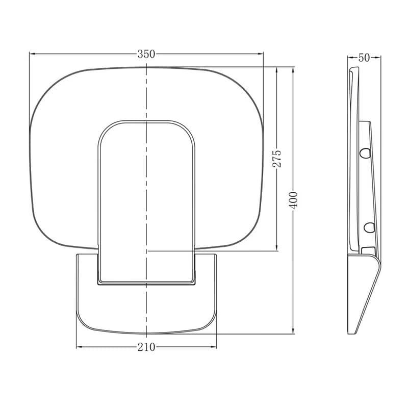 Mereo Sedátko do sprchy, duroplast, čierne CSS121B 5