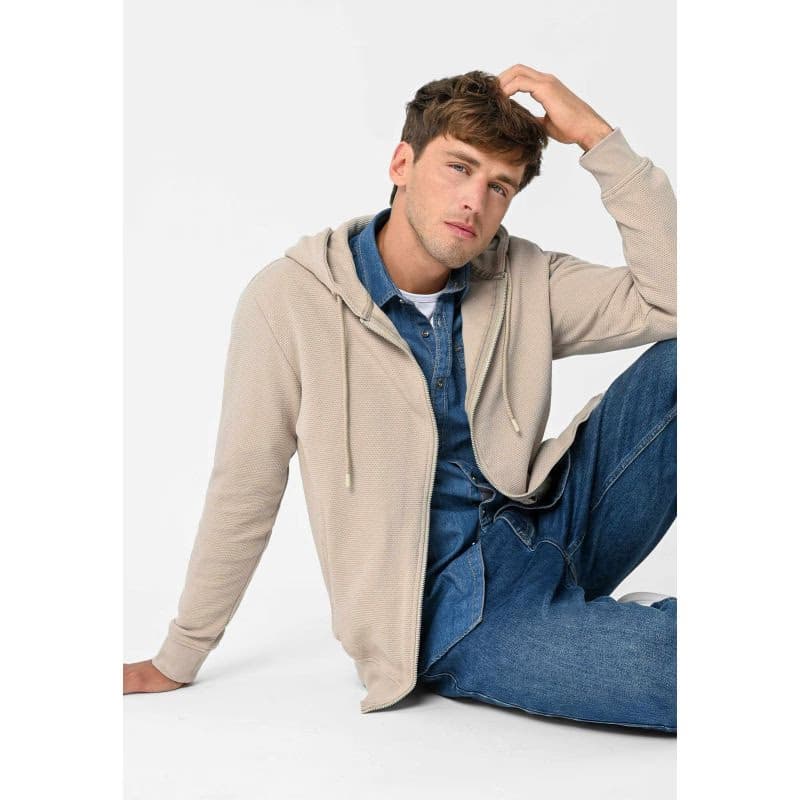 Pánska mikina so zipsom VOLCANO B-LERMO-102-BEIGE 3