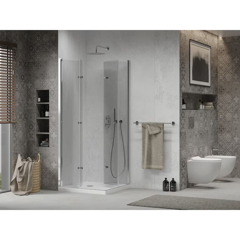 MEXEN/S - Lima Duo sprchovací kút 80x80, transparent, chróm + vanička so sifónom 856-080-080-01-02-4010 3