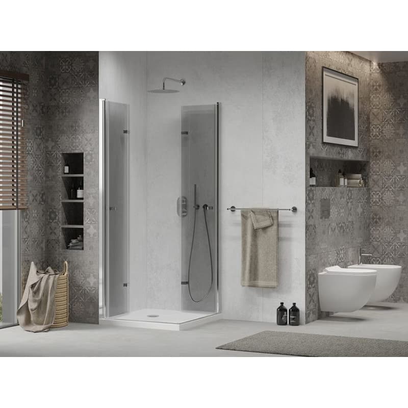 MEXEN/S - Lima Duo sprchovací kút 80x80, transparent, chróm + vanička so sifónom 856-080-080-01-02-4010 4