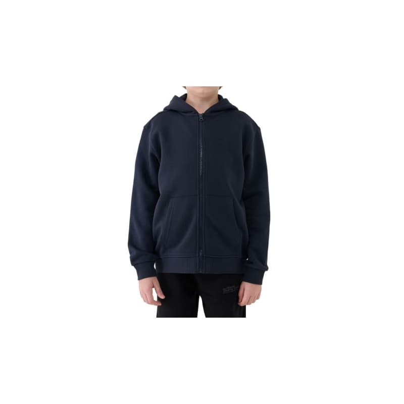 Chlapčenská zateplená mikina so zipsom 4F JUNIOR SWEATSHIRT M1859-4FJWMM00TSWSM1859-31S-NAVY