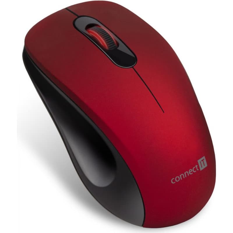 CONNECT IT "MUTE" bezdrôtová optická tichá myš, USB, (+ 1x AA batéria zadarmo), červená 2