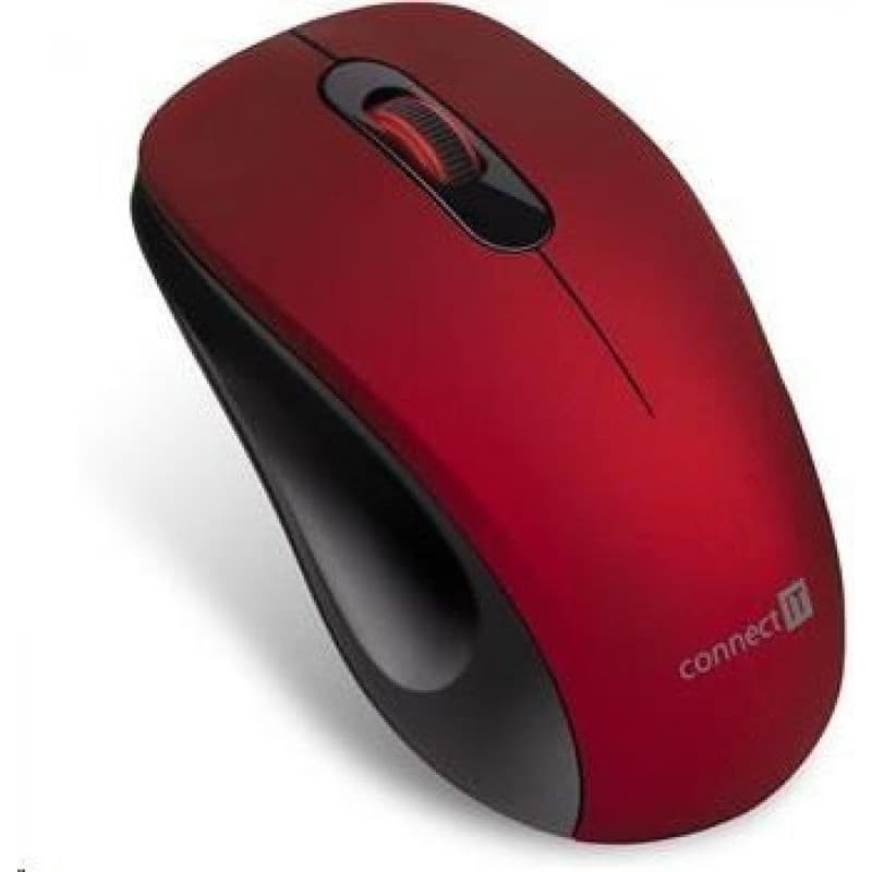 CONNECT IT "MUTE" bezdrôtová optická tichá myš, USB, (+ 1x AA batéria zadarmo), červená 5