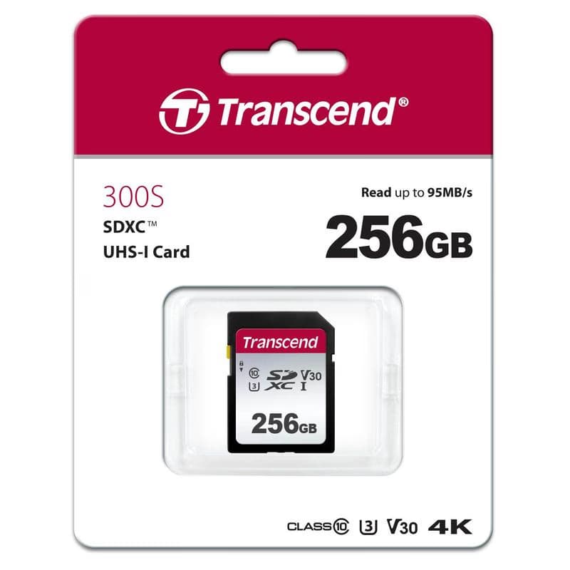 TRANSCEND SDXC karta 256GB 300S, UHS-I U3 V30 (R:95/W:45 MB/s) 2