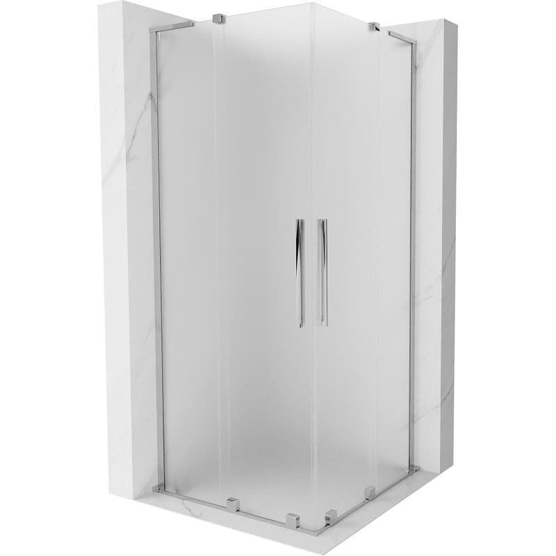 MEXEN/S - Velar L Duo sprchovací kút, posuvné dvere 90 x 90, dekor, chróm 871-090-090-02-33-01