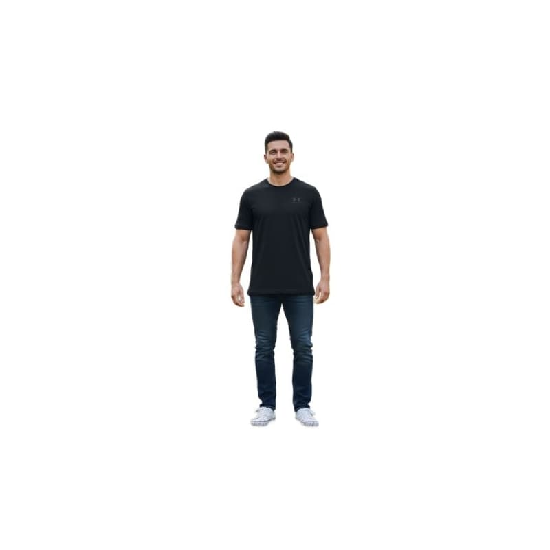 Pánske tréningové tričko s krátkym rukávom UNDER ARMOUR SPORTSTYLE LEFT CHEST SS-BLK