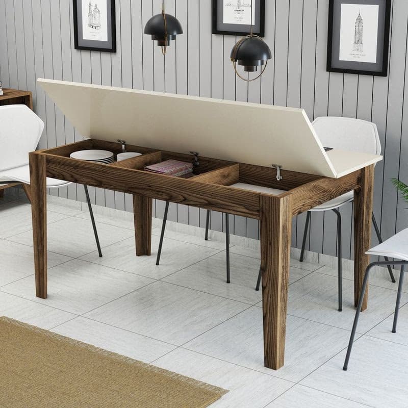 Jedálenský stôl Milan 517 - Walnut, Cream 5