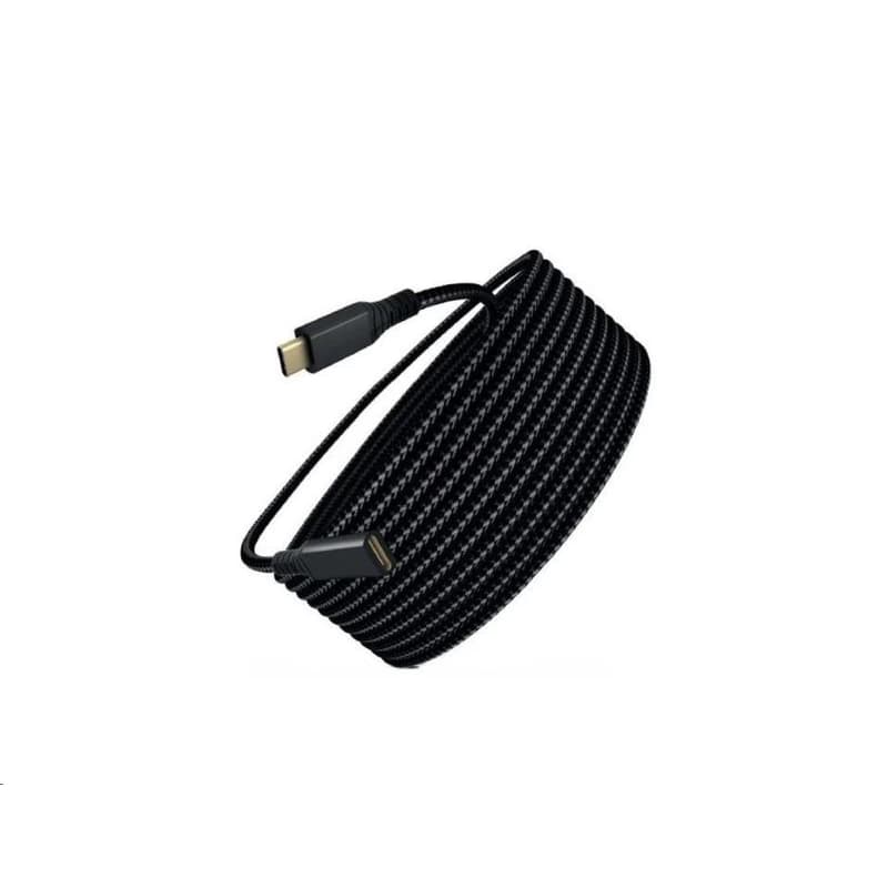 WG - Predlžovací kábel USB-C (male) na USB-C (female), 2 metre, nylonový oplet, čierna