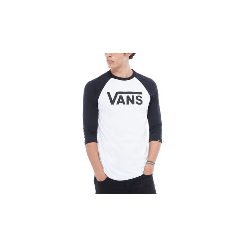 Pánske tričko s krátkym rukávom VANS CLASSIC RAGLAN-WHITE-BLACK 1