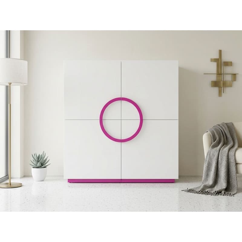 Skriňa Tresor bielo-ružová 160x166cm