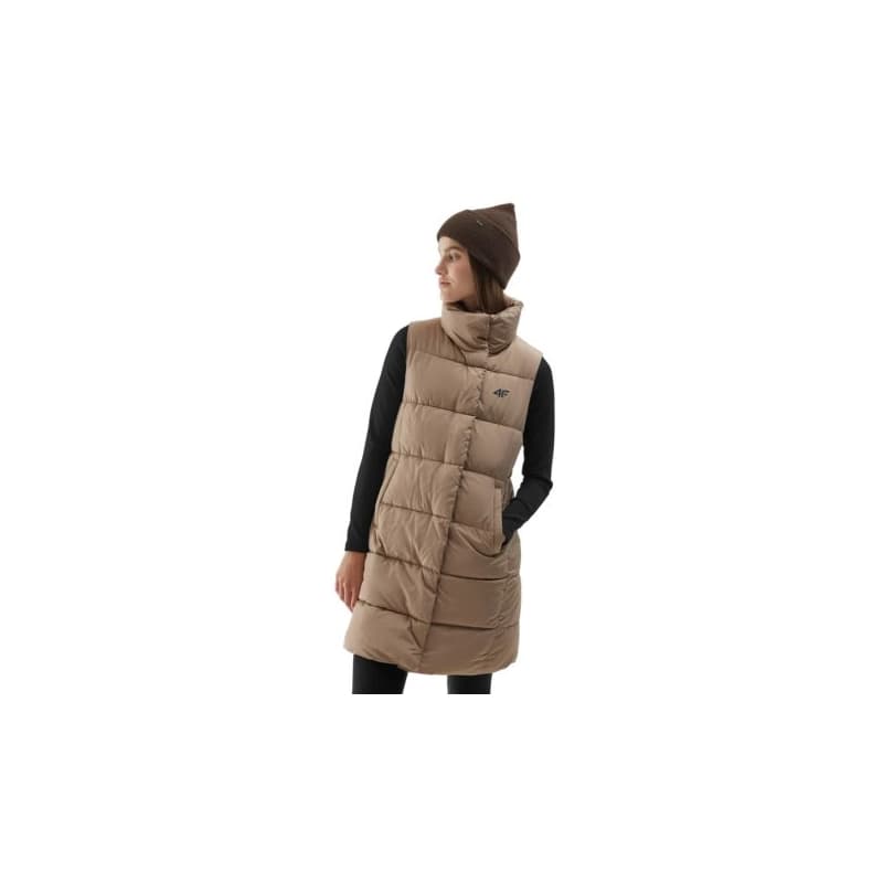 Dámska vesta 4F VEST-AW23TVESF076-82S-LIGHT BROWN 1