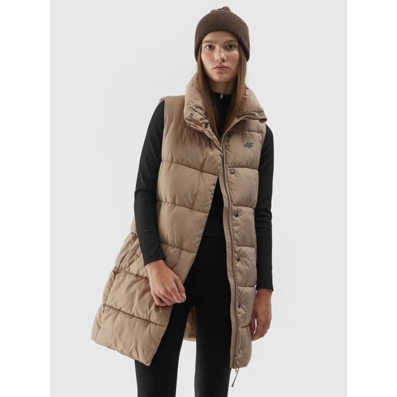 Dámska vesta 4F VEST-AW23TVESF076-82S-LIGHT BROWN 3