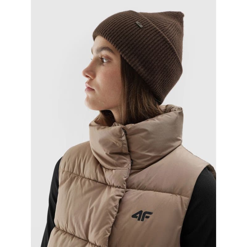 Dámska vesta 4F VEST-AW23TVESF076-82S-LIGHT BROWN 5