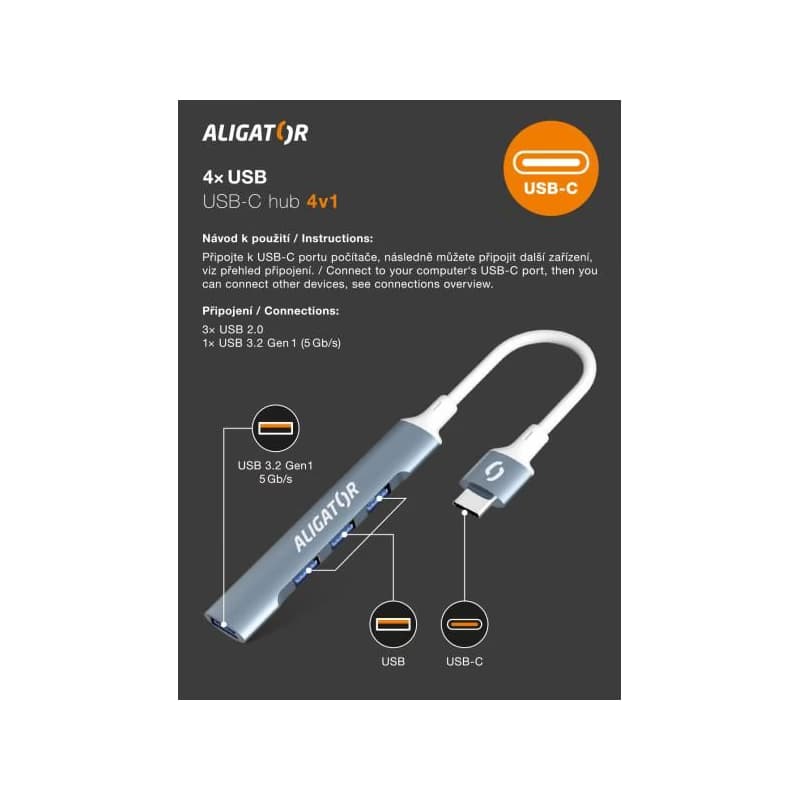 Aligator Hub USB-C / 4x USB 4