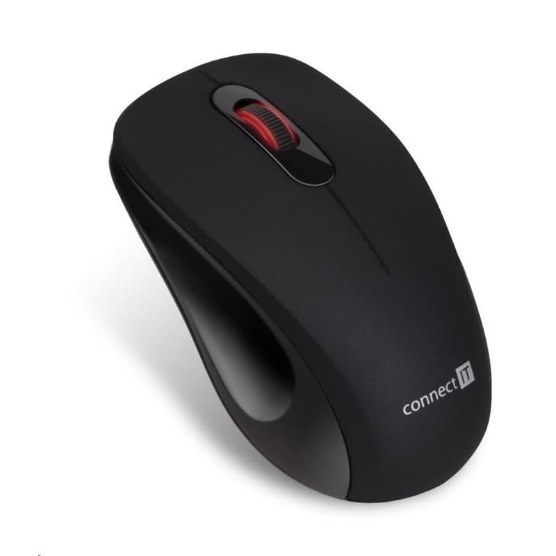 CONNECT IT "MUTE" bezdrôtová optická tichá myš, USB, (+ 1x AA batéria zadarmo), čierna