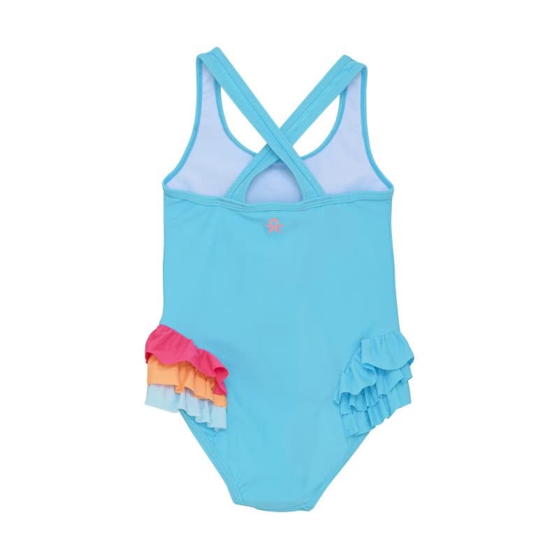 Dievčenské plavky COLOR KIDS Swimsuit W. Application 7452-River Blue 2