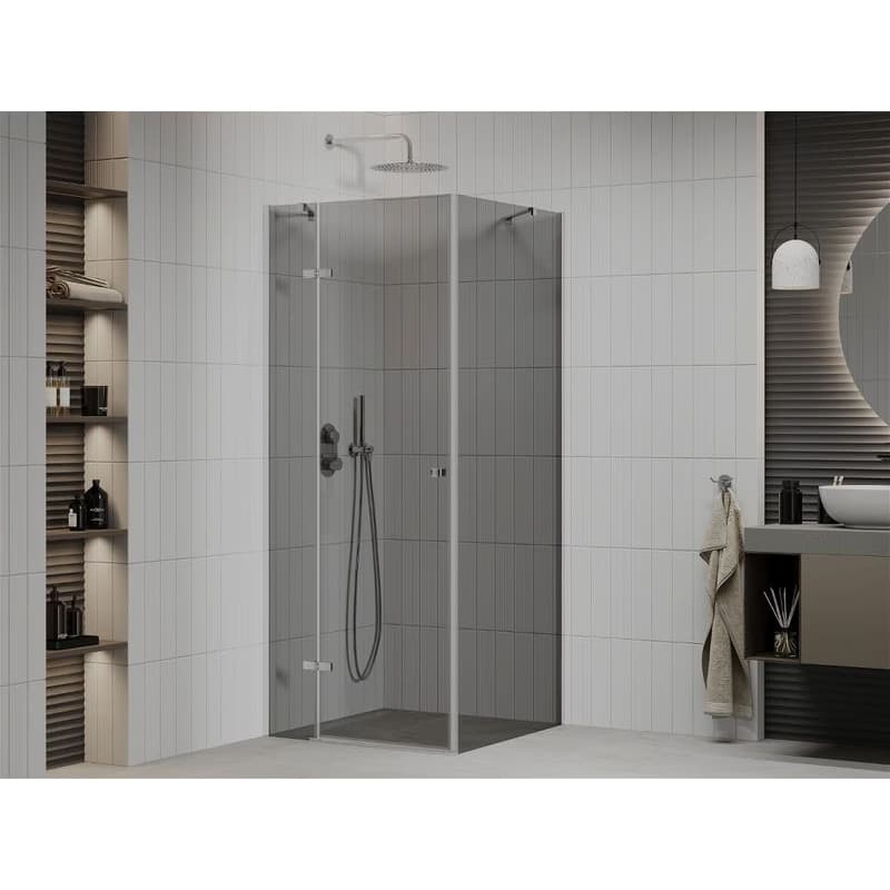 MEXEN/S - ROMA sprchovací kút 80x80, grafit, chróm 854-080-080-01-40 2