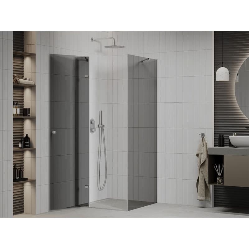 MEXEN/S - ROMA sprchovací kút 80x80, grafit, chróm 854-080-080-01-40 3