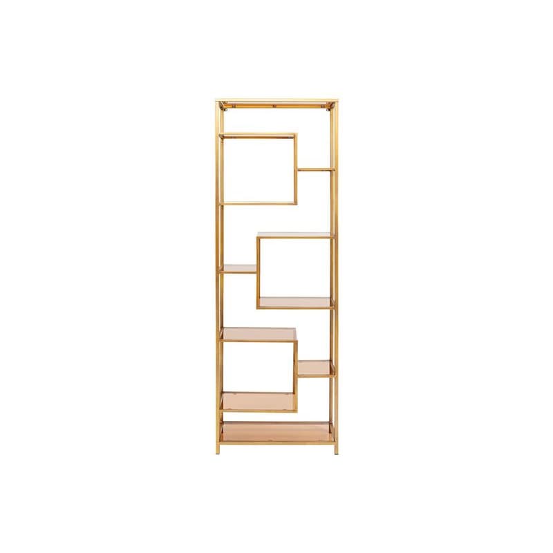 Loft policový regál zlatý 195x60 cm 1