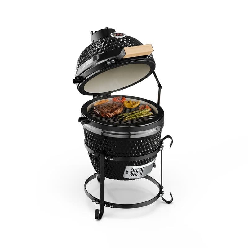 Klarstein Princesize, kamado gril, keramický, 11", údenie, BBQ, pomalé varenie, čierny 1