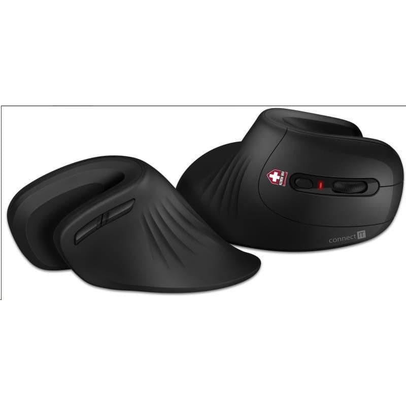 CONNECT IT FOR HEALTH ergonomická vertikálna myš (+ 1x AA batéria zadarmo) bezdrôtová, čierna
