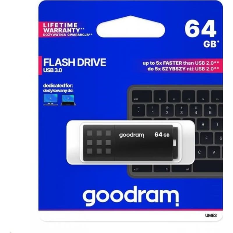 GOODRAM Flash Disk 64GB UME3, USB 3.0, čierna 5