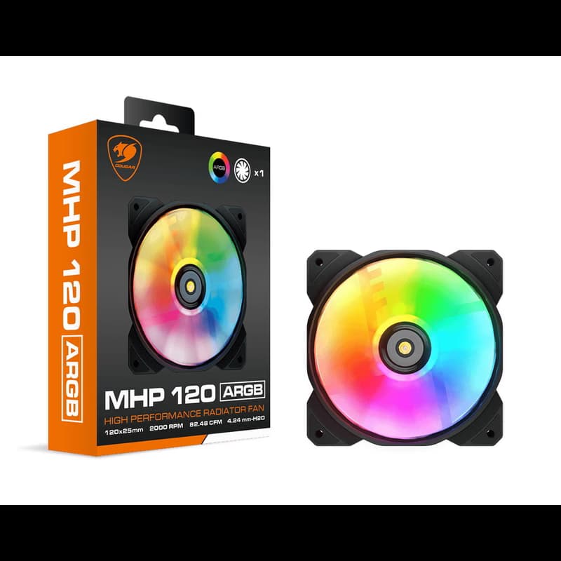 COUGAR Gaming CF-MHP12HB-RGB Počítačová skriňa Vzduchový chladič 12 cm Čierna, Biela 1 kusov
